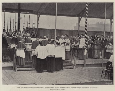 Den nye romersk-katolske katedralen, Westminster, scene ved leggingen av grunnsteinen 29. juni av English Photographer