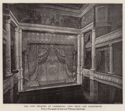 The New Theatre at Cambridge, View from the Auditorium av English Photographer
