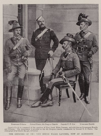Offiserene til New South Wales Lancers, nå ved Aldershot av English Photographer