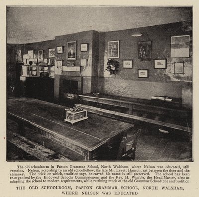 The Old Schoolroom, Paston Grammar School, North Walsham, hvor Nelson ble utdannet av English Photographer