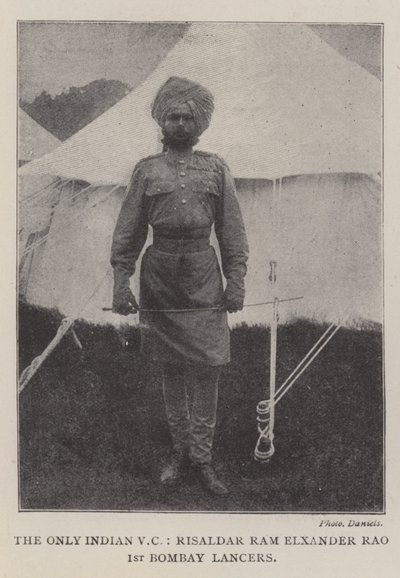 Den eneste indiske VC, Risaldar Ram Elxander Rao, 1st Bombay Lancers av English Photographer