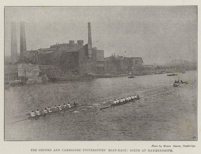 Oxford og Cambridge Universities Boat-Race, scene ved Hammersmith av English Photographer