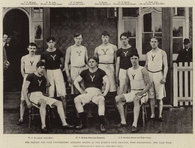 Oxford og Yale Universities Athletic Sports på Queens Club Grounds, West Kensington, Yale Team av English Photographer