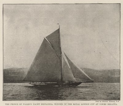 Prince of Wales Yacht Britannia, vinner av Royal London Cup på Cowes Regatta av English Photographer