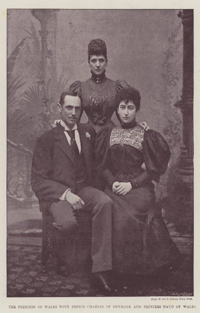 Prinsessen av Wales med prins Charles av Danmark og prinsesse Maud av Wales av English Photographer