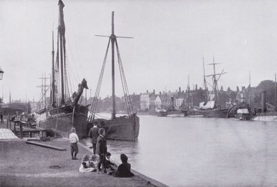The Quays, Yarmouth (s/hvitt bilde) av English Photographer