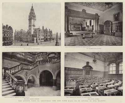 Queens besøker Sheffield, det nye rådhuset som skal åpnes av Hennes Majestet av English Photographer