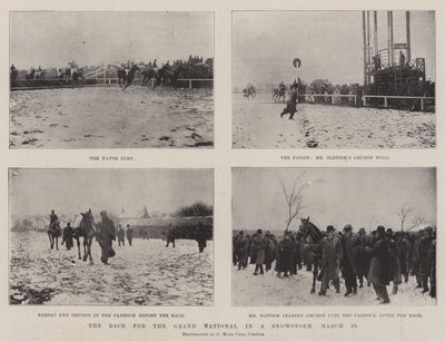Race for Grand National in a Snowstorm, 29. mars av English Photographer