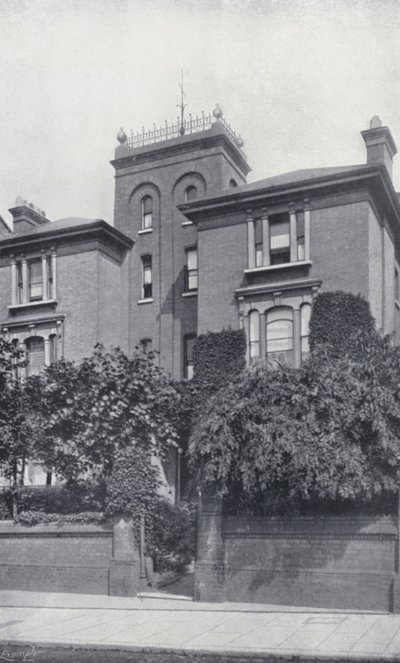 The Residence of Theodore Watts-Dunton og Algernon C Swinburne, The Pines, Putney (s/hv-bilde) av English Photographer