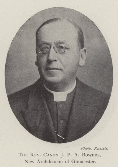 Reverend Canon JPA Bowers, ny erkediakon av Gloucester av English Photographer