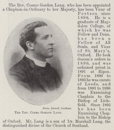 Pastor Cosmo Gordon Lang av English Photographer