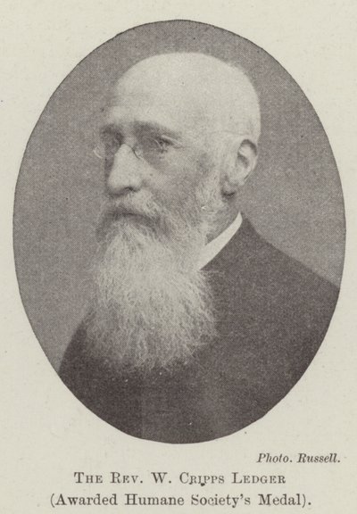 Reverend W Cripps Ledger, tildelt Humane Societys Medal av English Photographer