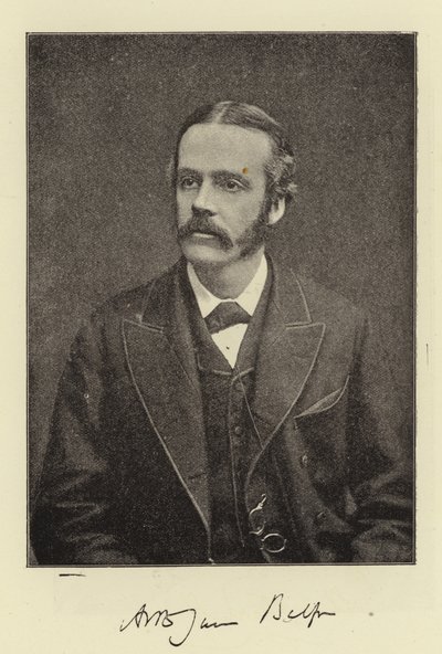 Høyre ære Arthur James Balfour, MP, sjefsekretær for Irland og fremtidig leder av det konservative partiet av English Photographer