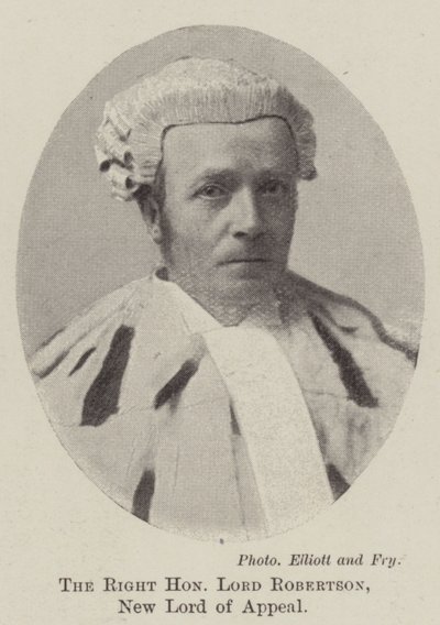 Høyre ærede Lord Robertson, New Lord of Appeal av English Photographer