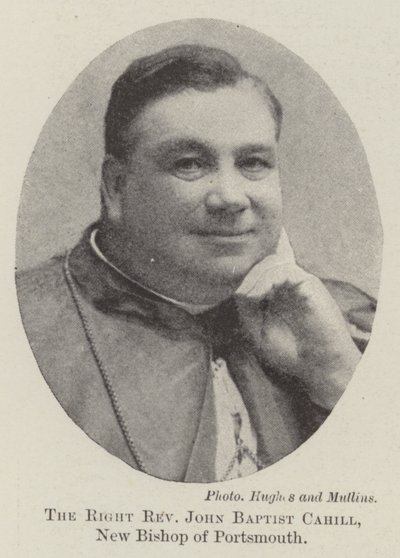 Den høyre pastor John Baptist Cahill, ny biskop av Portsmouth av English Photographer
