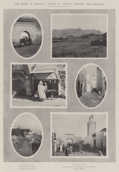 The Rising in Marokko, scener ved Tetuan, Tanger og Mogador av English Photographer