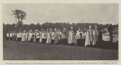 Den romersk-katolske feiringen av det trettende hundreårsjubileet for St. Augustines landing ved Ebbsfleet, prosesjonen til minnegudstjenesten av English Photographer