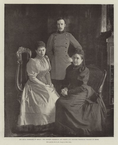 Det kongelige ekteskapet i Berlin, keiserinne Frederick og prins og prinsesse Frederick Charles av Hessen av English Photographer