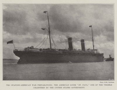 De spansk-amerikanske krigsforberedelsene, American Liner St Paul, et av fartøyene chartret av USAs regjering av English Photographer
