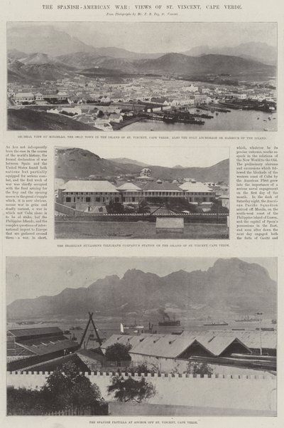 Den spansk-amerikanske krigen, utsikt over St Vincent, Kapp Verde av English Photographer