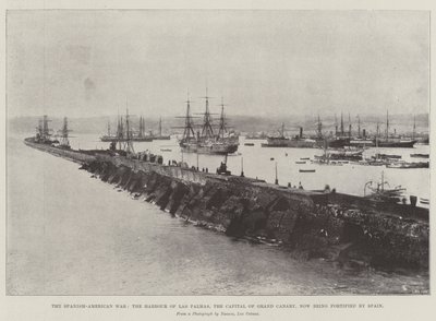 Den spansk-amerikanske krigen, havnen i Las Palmas, hovedstaden på Gran Canaria, blir nå befestet av Spania av English Photographer