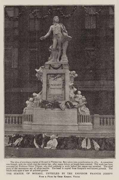 Statuen av Mozart, avduket av keiser Francis Joseph av English Photographer