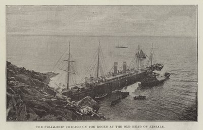 Steam-Ship Chicago on the Rocks ved Old Head of Kinsale av English Photographer