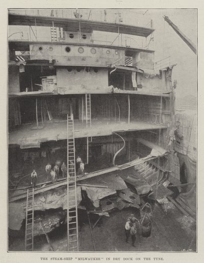 Steam-Ship Milwaukee i Dry Dock på Tyne av English Photographer