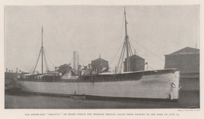 Steam-Ship Orotava, om bord som den mauriske ambassaden seilte fra Tilbury til Nore 24. juni av English Photographer