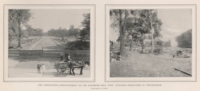 The Threatened Disfigurement of the Richmond Hill View, Building Operations at Twickenham av English Photographer