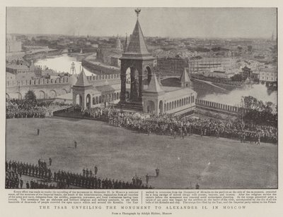 Tsaren avduker monumentet til Alexander II i Moskva av English Photographer