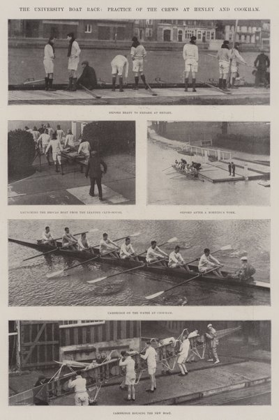 University Boat Race, øvelse for mannskapene i Henley og Cookham av English Photographer