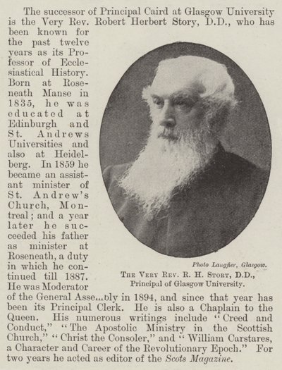 The Very Reverend R H Story, DD, rektor ved Glasgow University av English Photographer