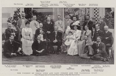 Visekongen i India, Lord og Lady Curzon og Vigeregal-staben av English Photographer