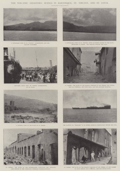 De vulkanske katastrofene, scener på Martinique, St. Vincent og St. Lucia av English Photographer