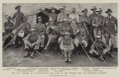The War, oberst RS Baden-Powell og noen av offiserene som forsvarer Mafeking av English Photographer