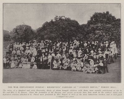 War Employment Bureau, reservistfamilier ved Stanley House, Forest Hill av English Photographer
