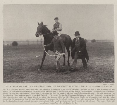 Vinneren av de to tusen og ett tusen Guineas, Mr RS Sieviers Scepter av English Photographer