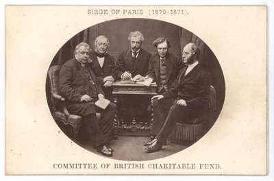 Komiteen til British Charitable Fund, bistår de fattige under beleiringen av Paris (1870-1871) (s/hvitt-bilde) av English Photographer