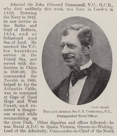Avdøde admiral Sir J E Commerell, VC, utmerkede sjøoffiser av English Photographer