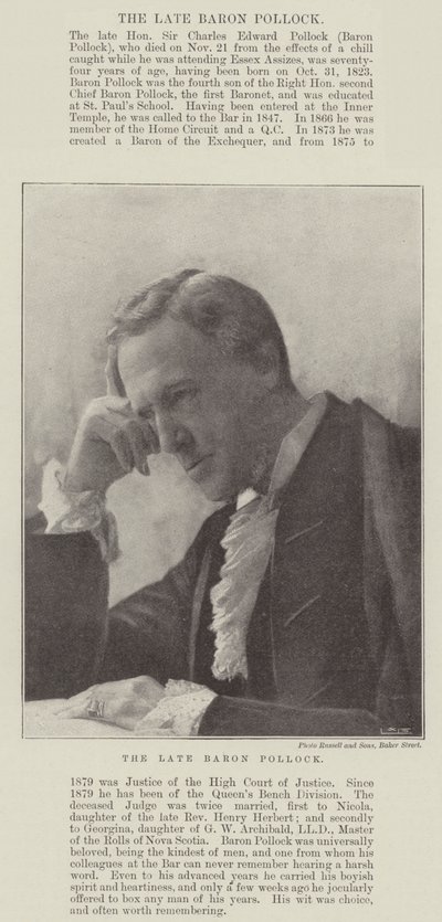 Avdøde baron Pollock av English Photographer