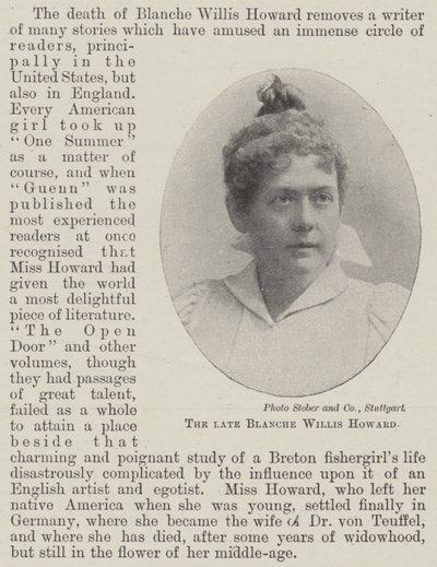 Avdøde Blanche Willis Howard av English Photographer
