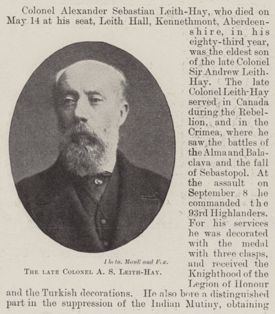 Avdøde oberst AS Leith-Hay av English Photographer