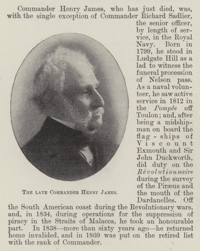 Avdøde kommandør Henry James av English Photographer