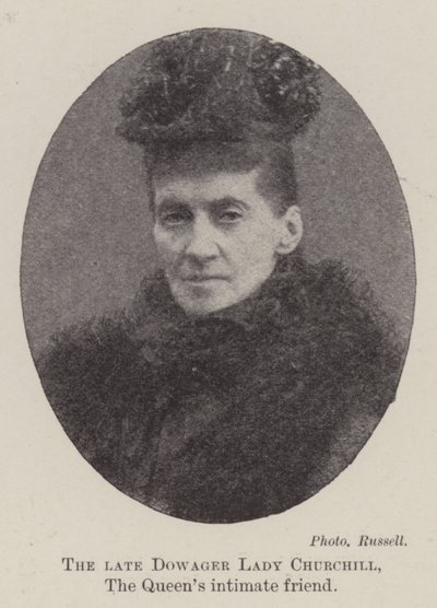 Avdøde enke Lady Churchill, dronningens intime venn av English Photographer
