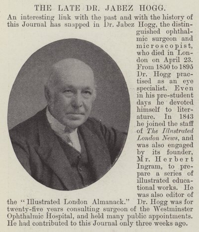 Avdøde Dr Jabez Hogg av English Photographer