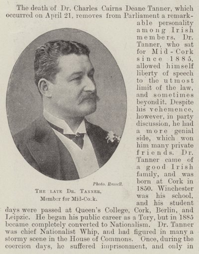 Avdøde Dr Tanner, medlem for Mid-Cork av English Photographer