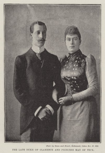 Den avdøde hertugen av Clarence og prinsesse May av Teck av English Photographer