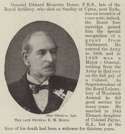 Avdøde general E M Boxer av English Photographer