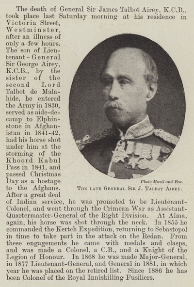Avdøde general Sir J Talbot Airey av English Photographer